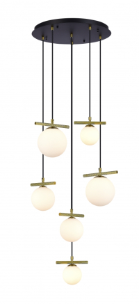 Светильник подвесной с Led лампочками в комплекте iLamp 2134-6D BR+MBK+Lamps