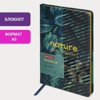 Блокнот А5 (143x210 мм), BRAUBERG VISTA "Nature", под кожу, твердый, срез фольга, 80 л., 112078 (112078)