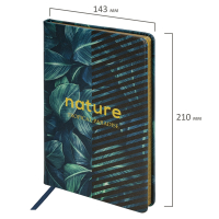 Блокнот А5 (143x210 мм), BRAUBERG VISTA "Nature", под кожу, твердый, срез фольга, 80 л., 112078 (112078)