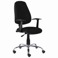 Кресло BRABIX "Comfort MG-322", хром, регулируемая эргономичная спинка, ткань, черное, 532558 (532558)