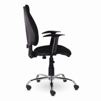 Кресло BRABIX "Comfort MG-322", хром, регулируемая эргономичная спинка, ткань, черное, 532558 (532558)