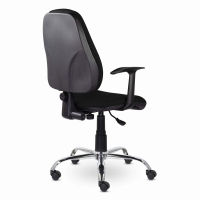 Кресло BRABIX "Comfort MG-322", хром, регулируемая эргономичная спинка, ткань, черное, 532558 (532558)
