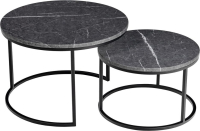 Набор кофейных столиков Tango серый мрамор с чёрными ножками, 2шт Bradex Home RF 0206