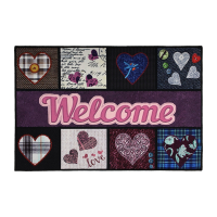 Коврик влаговпитывающий ''Velur'' 40*60 см ''Welcome'', декупаж, VORTEX 24237