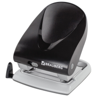 Дырокол BRAUBERG "G-Line", до 40 листов, черный, 224341 (224341)
