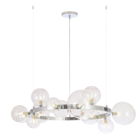 Подвесная люстра с лампочками CRYSTAL LUX AGATA SP15 V2 CHROME/TRANSPARENTE+Lamps