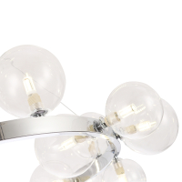 Подвесная люстра с лампочками CRYSTAL LUX AGATA SP15 V2 CHROME/TRANSPARENTE+Lamps