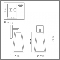 Уличный настенный светильник Odeon Light Clod с лампочкой 4169/1W+Retro Lamps