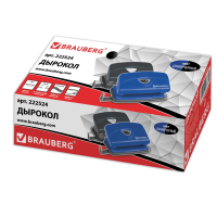 Дырокол металлический BRAUBERG "Universal+", до 10 листов, ассорти (синий /черный), 222524 (222524)