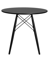 Стол обеденный DOBRIN CHELSEA`80 BLACK (столешница черная, основание черное) (D0000000000000011877)