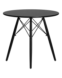 Стол обеденный DOBRIN CHELSEA`80 BLACK (столешница черная, основание черное) (D0000000000000011877)