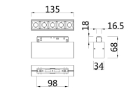 Трековый светильник 11W 4000К для магнитного шинопровода Maytoni Points TR014-2-10W4K-W