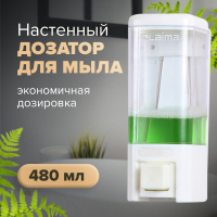 Дозатор для жидкого мыла LAIMA, НАЛИВНОЙ, 0,48 л, белый, ABS пластик, 605052 (605052)