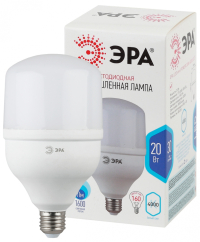 Лампа светодиодная ЭРА E27 20W 4000K матовая LED POWER T80-20W-4000-E27 Б0027001