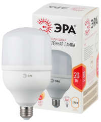 Лампа светодиодная ЭРА E27 20W 2700K матовая LED POWER T80-20W-2700-E27 Б0027000
