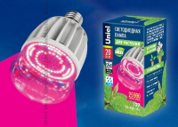 Лампа светодиодная для растений (11098) E27 20W 650K прозрачная LED-M80-20W/SP/E27/CL Uniel