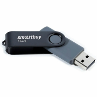Флеш-диск 16 GB SMARTBUY Twist USB 2.0, черный, SB016GB2TWK (513907)