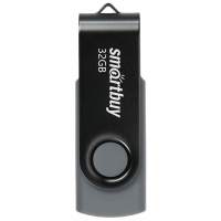 Флеш-диск 32 GB SMARTBUY Twist USB 2.0, черный, SB032GB2TWK (513909)