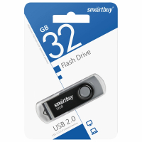 Флеш-диск 32 GB SMARTBUY Twist USB 2.0, черный, SB032GB2TWK (513909)