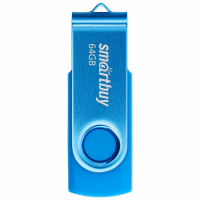 Флеш-диск 64 GB SMARTBUY Twist USB 2.0, синий, SB064GB2TWB (513910)