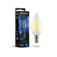 Филаментная светодиодная лампа E14 6W 4000К (белый) Crystal Voltega 7028