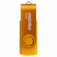 Флеш-диск 64 GB SMARTBUY Twist USB 2.0, желтый, SB064GB2TWY (513912)