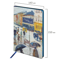 Блокнот А5 (143x210 мм), BRAUBERG VISTA "Edvard Munch", под кожу, гибкий, 80 л., 112060 (112060)