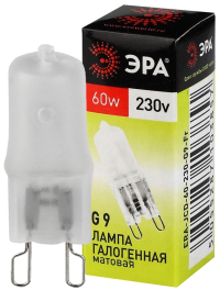 Лампа галогенная ЭРА G9 60W 2700K матовая G9-JCD-60-230V-FR C0027364