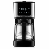 Кофеварка капельная BRAYER BR1125, 900 Вт, объем 1,25 л, LED-дисплей, термокружка в ПОДАРОК, черная (456901)