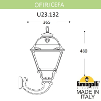 U23.132.000.AXF1R Светильник уличный настенный Fumagalli Ofir/Cefa