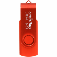Флеш-диск 64 GB SMARTBUY Twist USB 3.0, красный, SB064GB3TWR (513913)