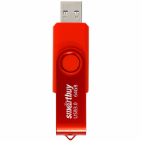 Флеш-диск 64 GB SMARTBUY Twist USB 3.0, красный, SB064GB3TWR (513913)