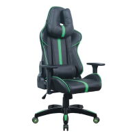 Кресло компьютерное BRABIX "GT Carbon GM-120", две подушки, экокожа, черное/зеленое, 531929 (531929)