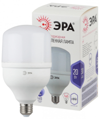 Лампа светодиодная ЭРА E27 20W 6500K матовая LED POWER T80-20W-6500-E27 Б0027011