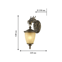 Уличный настенный светильник с лампочкой Favourite Dragon 1716-1W+Lamps А60