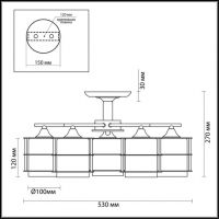Потолочная люстра Lumion Rotondum с лампочками 3504/5C+Lamps E27 P45