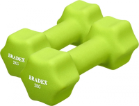 Набор из 5 шт, Набор гантелей неопреновых по 2 кг, салатовые, 2 шт Bradex SF 0865