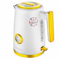 Чайник с термометром BRAYER BR1018, 1,7 л, 2200 Вт, закрытый нагревательный элемент, сталь, белый (456061)