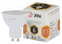 Лампа светодиодная ЭРА GU10 6W 2700K матовая LED MR16-6W-827-GU10 Б0020543