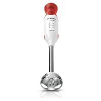 Блендер погружной BOSCH MSM64110, 450 Вт, 2 скорости, 1 насадка, стакан, белый/красный (456927)
