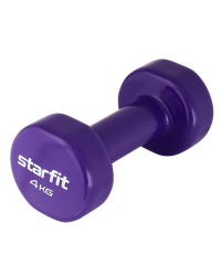 Гантель виниловая STARFIT DB-101 4 кг, фиолетовый. Starfit (ЦБ-00001451)