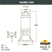 D15.553.000.LXE27H.FC1 Ландшафтный светильник Fumagalli Sauro 500.