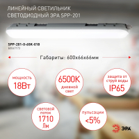 Линейный светодиодный светильник Эра SPP-201-0-65K-018 (Б0047173)