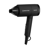 Фен BRAYER BR3040, 1400 Вт, 2 скорости, 1 температурный режим, складная ручка, черный (456104)