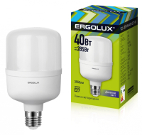 Набор из 5 шт, Светодиодная лампа E27 40W 6500K (холодный) Ergolux LED-HW-40W-E27-6K (13555)