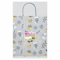 Пакет подарочный НАБОР 4 штуки новогодний 26x32x13 см, "Kraft Large", ЗОЛОТАЯ СКАЗКА, 592133