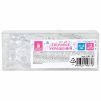 Украшение ёлочное "Сосульки акриловые", 12 шт., 11,5 см, ПВХ-бокс, ЗОЛОТАЯ СКАЗКА, 592147