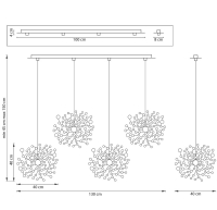 Люстра подвесная с Led лампочками в комплекте Lightstar L4PL721132+Lamps