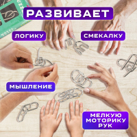 Головоломки металлические ЗОЛОТАЯ СКАЗКА (уровень сложности "ПРОФИ"), набор 6 штук, 662090 (662090)