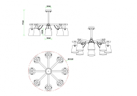 Люстра на штанге с лампочками Arte lamp A7032PL-8WH+Lamps